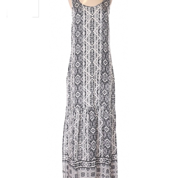 New ☆SPLENDID☆ Brand Boho Taos Geo Boarder Print Sleeveless Flowing Maxi Dress - Picture 4 of 13